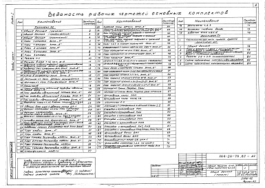 Состав альбома. Типовой проект 264-20-73.87Альбом 1 Архитектурно-строительные и технологические чертежи, кинотехнология и кинотехника