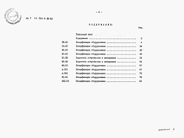 Состав альбома. Типовой проект 503-4-80.93Альбом 4 Спецификации оборудования