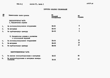 Состав альбома. Типовой проект 902-3-8Альбом 6 Заказные спецификации. Часть 1 БПКполн.-400 мг/л