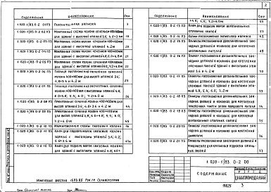 Состав альбома. Серия 1.020-1/83 КонструкцииВыпуск 0-2 Указания по применению изделий для зданий с перекрытиями из ребристых плит