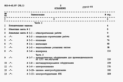 Состав альбома. Типовой проект 902-9-42.87Альбом 8 Сметы Часть 1, 2     
