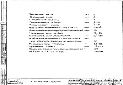 Состав альбома. Шифр ДС 27-3-80Альбом 1 Рабочие чертежи