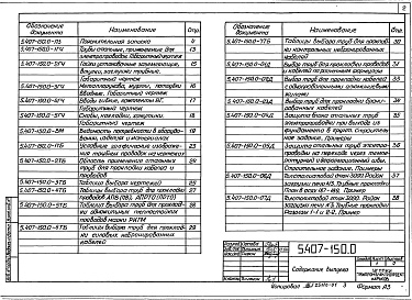 Состав альбома. Серия 5.407-150 ПрокладкаВыпуск 0 Материалы для проектирования