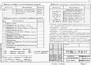 Состав альбома. Типовой проект 901-4-73.83Альбом 2 Технологические трубопроводы и сигнализация резервуаров емк. 50-20000 м3. (из ТП 901-4-76.83)    