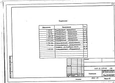 Состав альбома. Типовой проект 263-12-256.86Альбом 3 Спецификации оборудования