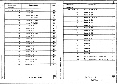 Состав альбома. Серия 1.015.1-1.95 БалкиВыпуск 4 Балки сборные. Изделия арматурные. Рабочие чертежи