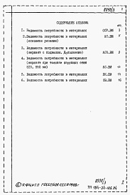 Состав альбома. Типовой проект 184-24-185.84Альбом 5 Ведомости потребности в материалах