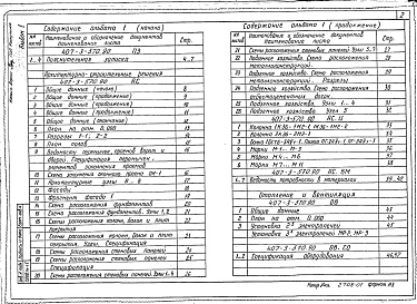 Состав альбома. Типовой проект 407-3-570.90Альбом 1 Общая пояснительная записка. Архитектурно-строительные решения. Отопление и вентиляция. Электротехнические решения