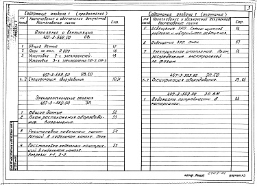 Состав альбома. Типовой проект 407-3-569.90Альбом 1 Общая пояснительная записка. Архитектурно-строительные решения. Отопление и вентиляция. Электротехнические решения