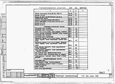Состав альбома. Типовой проект 143-000-168Альбом 1 Архитетктурно-строительные, санитарно-технические и электротехнические чертежи