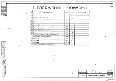 Состав альбома. Типовой проект 7-02-314Альбом 1 Строительная часть (для площадок без грунтовых вод)
