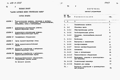 Состав альбома. Типовой проект 409-14-53.87Альбом 6 Сметы.   