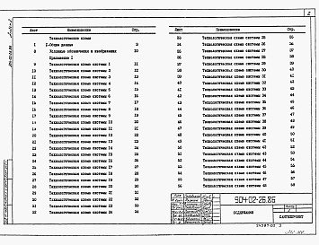 Состав альбома. Типовой проект 904-02-26.86Альбом 2 Технологические схемы