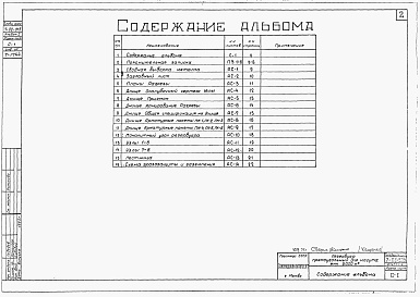 Состав альбома. Типовой проект 7-02-315Альбом 1 Строительная часть (для площадок без грунтовых вод)