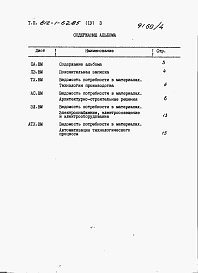 Состав альбома. Типовой проект 812-1-62.85Альбом 4  Ведомость потребности в материалах