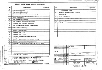 Состав альбома. Типовой проект И-1128ААльбом 2 АС1 Архитектурно-строительные решения. Подземная часть здания