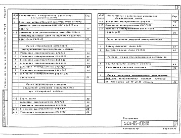 Состав альбома. Типовой проект 501-05-102.88Альбом 4 Электропитание промежуточных станций