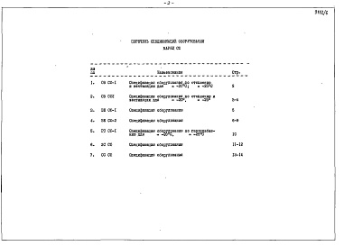 Состав альбома. Типовой проект 183-144-13.85Альбом 6 Сборник спецификаций оборудования
