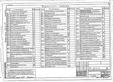 Состав альбома. Типовой проект 264-13-107Альбом 2 Санитарно-технические чертежи, автоматизация сантехустройств, пожарная сигнализация Часть 1