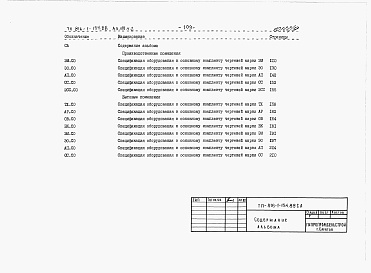 Состав альбома. Типовой проект 816-1-154.88Альбом 8 Спецификации оборудования (части 1 и 2)  