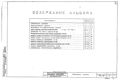 Состав альбома. Типовой проект 902-2-88Альбом 1 Технологическая часть