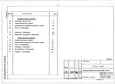 Состав альбома. Типовой проект 409-15-99.87Альбом 6  Примененный из ТП 409-15-98.87  Спецификации оборудования