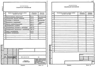 Состав альбома. Типовой проект 503-1-93.13.91Альбом 5 Спецификации оборудования     