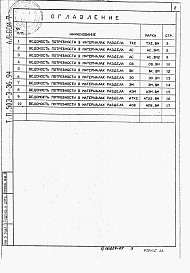 Состав альбома. Типовой проект 503-3-36.94Альбом 7  Ведомости потребности в материалах.    