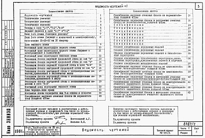Состав альбома. Типовой проект 87-084/2Альбом 3 Части 1, 2, 3, 4, 5, 6 Архитектурно-строительные чертежи выше отм. 0.000. Отопление и вентиляция. Водоснабжение и канализация. Газоснабжение. Электрооборудование. Связь и сигнализация