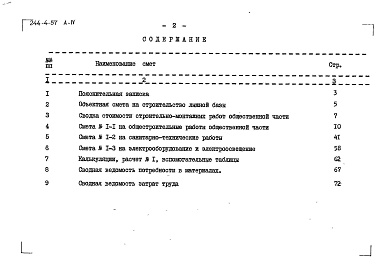 Состав альбома. Типовой проект 244-4-57Альбом 4 Сметы