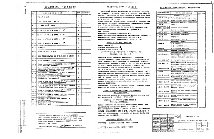 Состав альбома. Типовой проект 214-2-182Альбом 1 Архитектурно-строительные и технологические чертежи