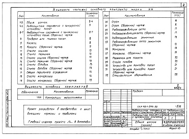Состав альбома. Типовой проект 413-1-044.86Альбом 4 Рыбозащитные сооружения с одноярусной установкой кассет.Металлоконструкции