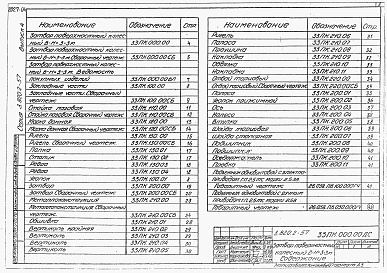 Состав альбома. Серия 3.820.2-57 Выпуск 4 Затвор поверхностный колесный В-Н=3-3 м.