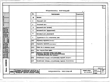 Состав альбома. Типовой проект 114-96-58.84Альбом 2 Часть 1 Архитектурно-строительные чертежи выше отм.0.000. Часть 2 Отопление и вентиляция выше отм.0.000. Часть 3 Водоснабжение и канализация выше отм.0.000. Часть 4 Газоснабжение. Часть 5 Электрооборудование. Часть 6 Связь и сигнализация. Часть 7