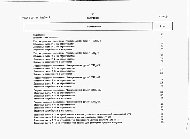 Состав альбома. Типовой проект 820-1-094.89Альбом 8  Гидрометрические сооружения «Фиксированное русло». Сметы. Ведомости потребности в материалах     