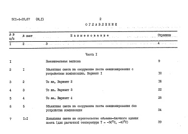 Состав альбома. Типовой проект 501-4-29.87Альбом 4 Сметы. Часть 1