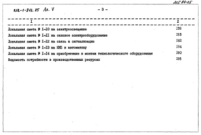 Состав альбома. Типовой проект 212-1-312.85Альбом 5 Сметы