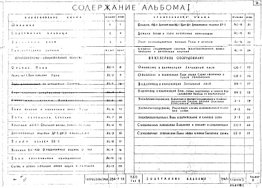 Состав альбома. Типовой проект 284-1-13Альбом 1 Архитектурно-строительные и санитарно-технические чертежи.