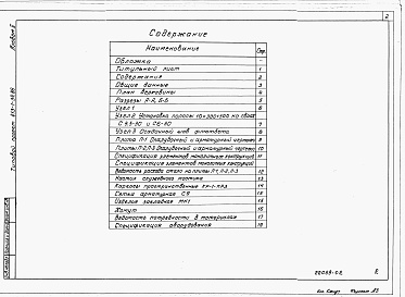 Состав альбома. Типовой проект 413-1-34.86Альбом 2 Строительные чертежи. Строительные изделия. Ведомости потребности в материалах. Спецификации оборудования.      