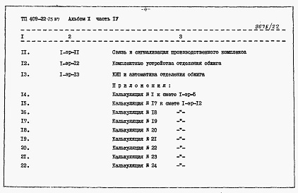 Состав альбома. Типовой проект 409-22-25.87Альбом 10 Части 1,2,3,4,5  Известковый цех. Сметы.