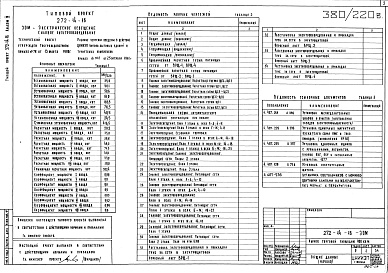 Состав альбома. Типовой проект 272-14-16Альбом 4 Электрическое освещение и силовое электрооборудование.Автоматизация устройств инженерного оборудования.Связь и сигнализация.