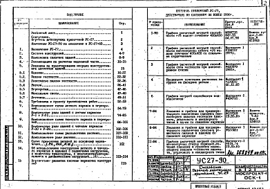 Состав альбома. Шифр УС-27-90 УказанияАльбом 1 Рабочие чертежи