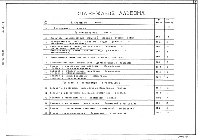 Состав альбома. Типовой проект 901-03-240.87Альбом 2 Чертежи.  