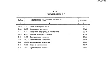 Состав альбома. Типовой проект 701-2-46с.88Альбом 7 Спецификация оборудования     