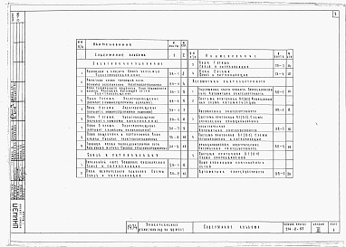 Состав альбома. Типовой проект 214-2-57Альбом 3 Электротехнические чертежи