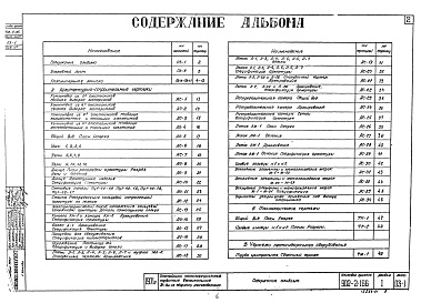 Состав альбома. Типовой проект 902-2-166Альбом 1 Пояснительная записка и чертежи