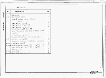 Состав альбома. Типовой проект 815-41.86Альбом 1  Пояснительная записка. Архитектурно-строительные решения. 