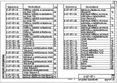Состав альбома. Серия 5.407-137 ВоздушныеВыпуск 1 Материалы для проектирования и рабочие чертежи 