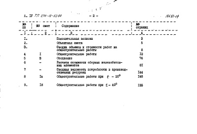Состав альбома. Типовой проект 274-12-62.83Альбом 4 Сметы