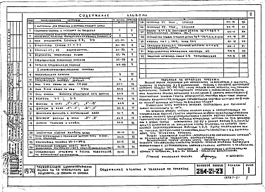 Состав альбома. Типовой проект 264-21-23Альбом 1 Архитектурно-строительные чертежи